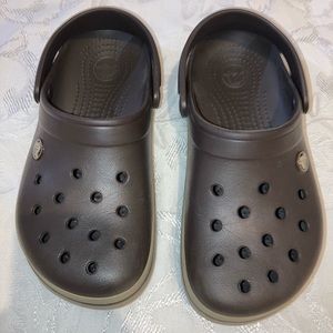 Crocs Logo Brown Slip-on Shoes Heel Strap